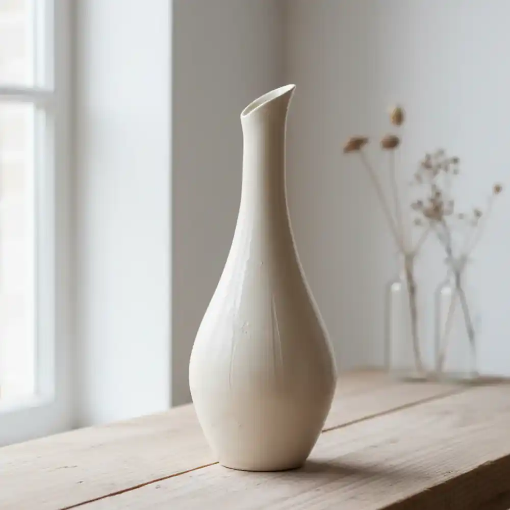 Elegant handmade ceramic vase in a minimal style